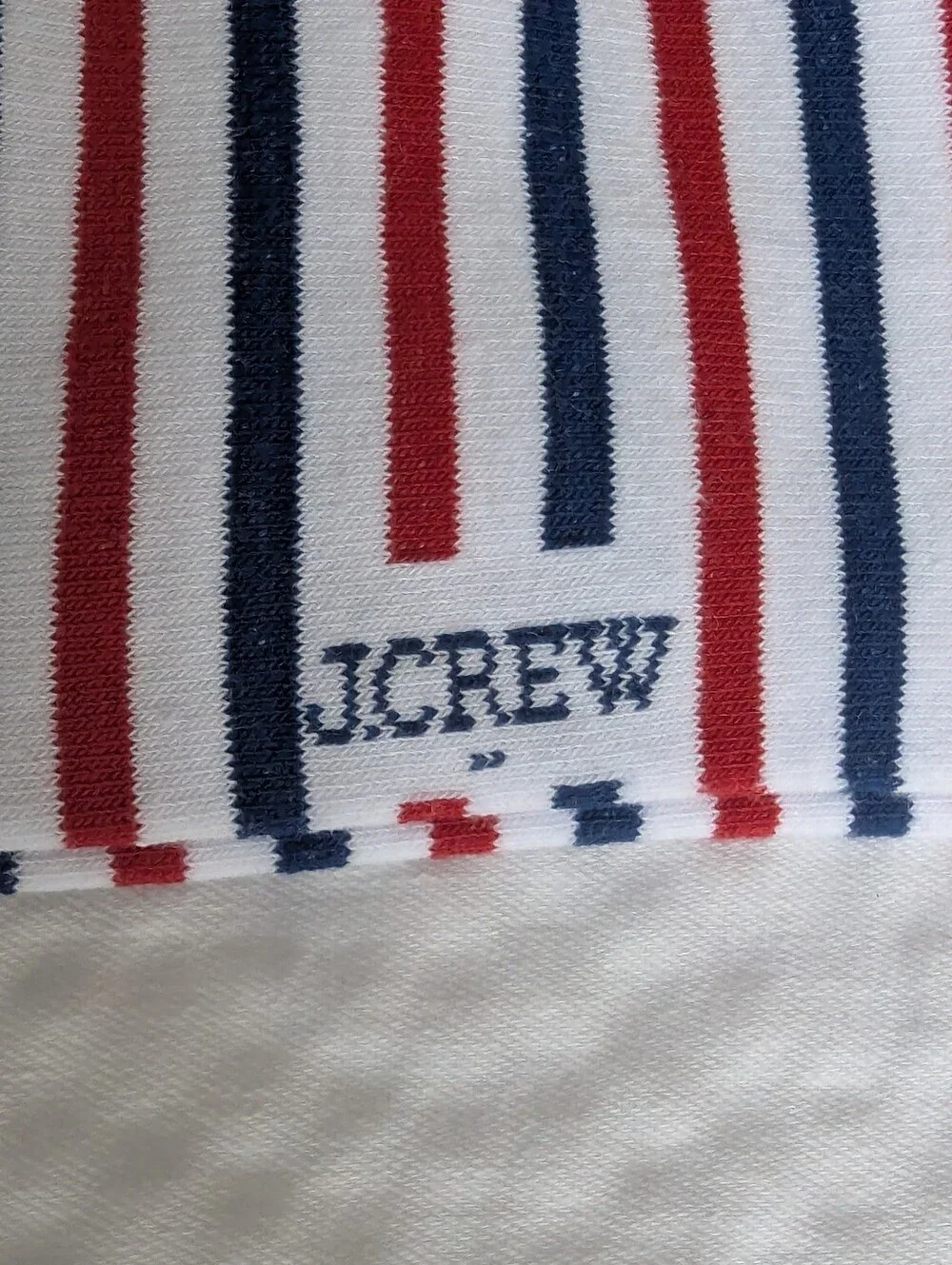 NWT J. Crew Women's Red White & Blue Striped Ankle Socks One Size